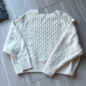 Cozy White Cable Knit Sweater